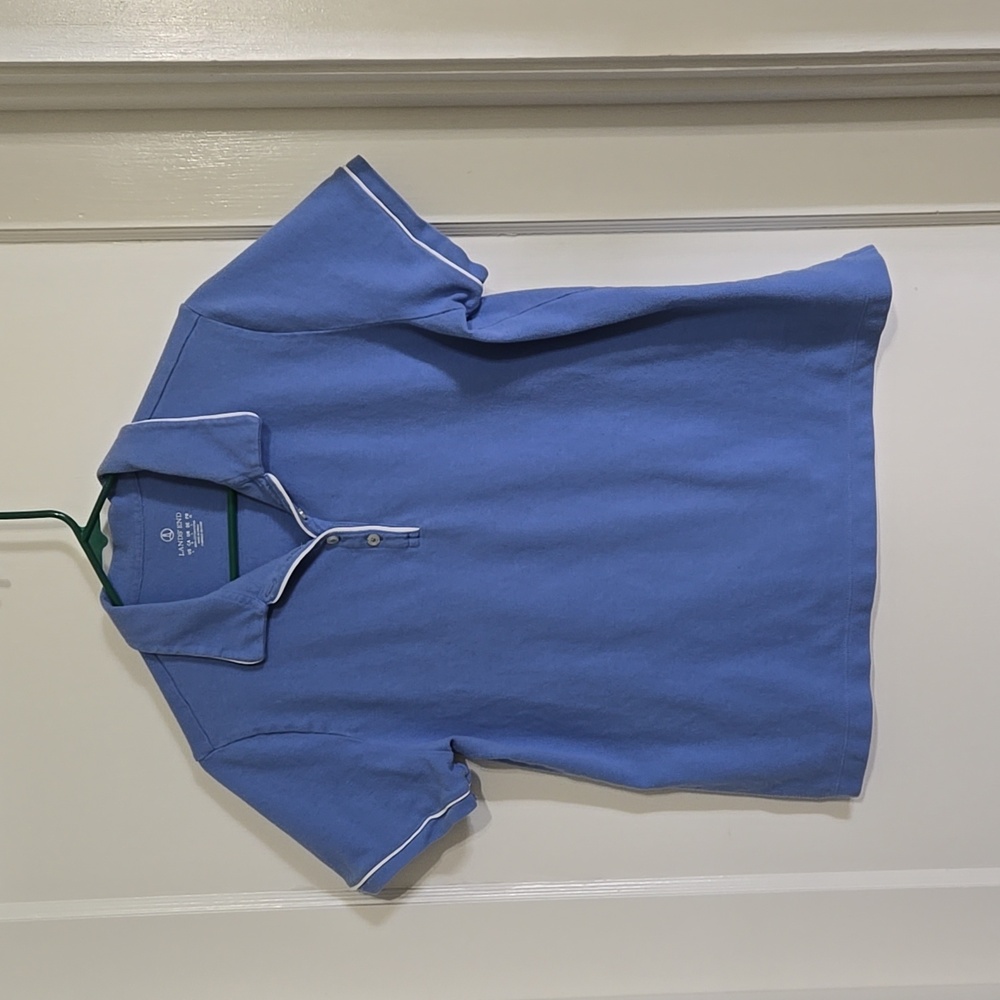 Land's End Blue Mesh Polo Shirt